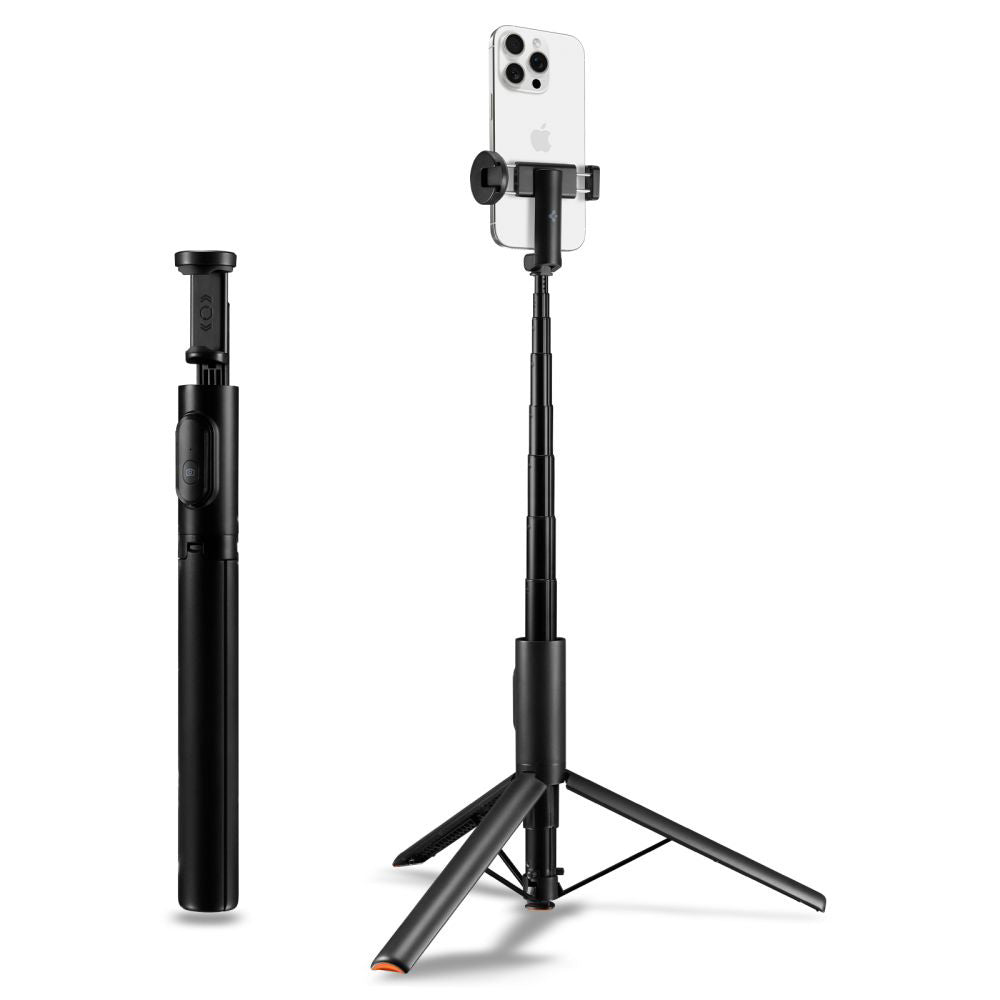 Spigen - Selfie Stick (S541W) - with Remote Control, Tripod, Stable, Bluetooth, Foldable, Non Slip Silicone Pads - Black