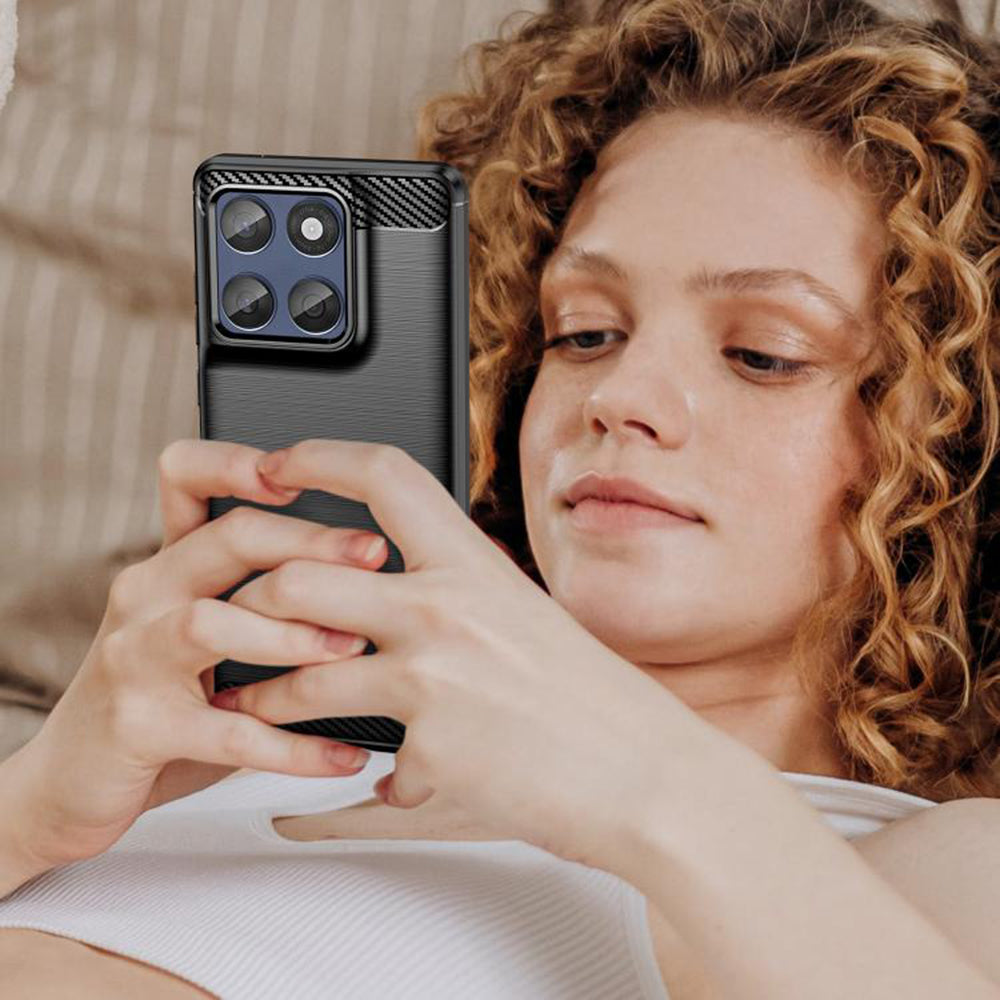 Techsuit - Carbon Silicone - Motorola Edge 60 Pro - Black