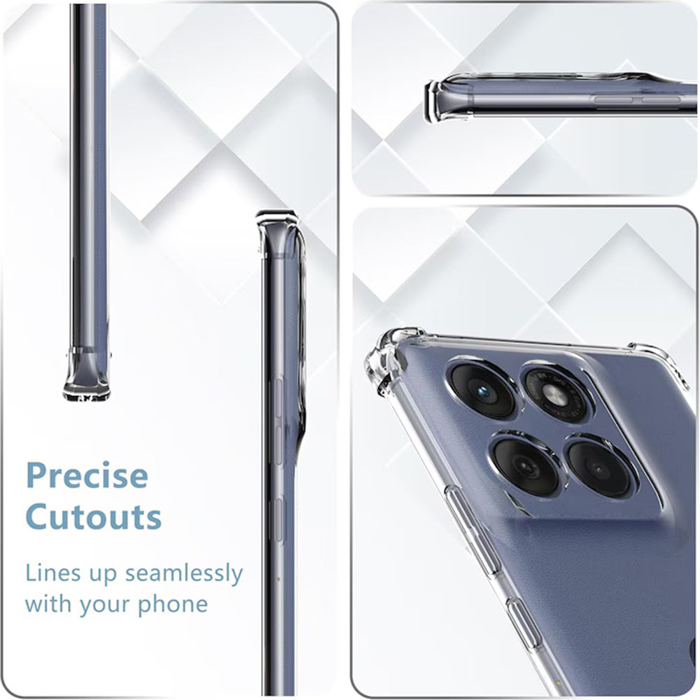 Techsuit - Shockproof Clear Silicone - Motorola Edge 60 Pro - Clear