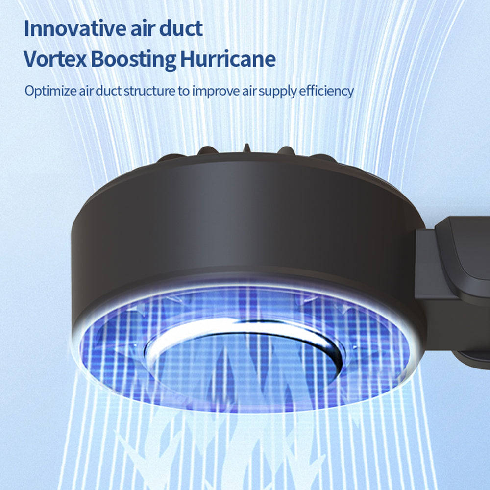 Techsuit - Premium Mini Hand Fan (A10) - with LED Digital Display, USB-C Rechargeable, 100 Wind Speeds, 5400RPM - White