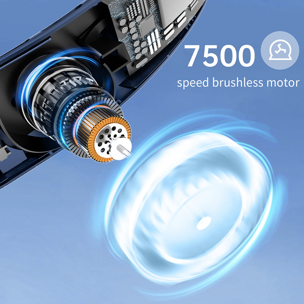 Techsuit - Neck Fan (S8) - Portable, with Digital Display, 3 Wind Speeds, 4000mAh, 7300RPM - Black