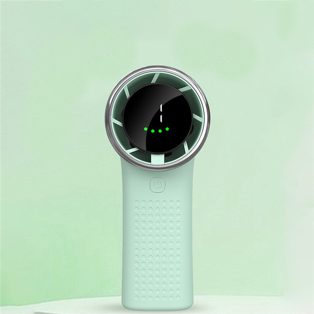 Techsuit - Premium Mini Hand Fan (A8) - with LED Digital Display, USB-C Rechargeable, 5 Wind Speeds, 3600mAh - Green