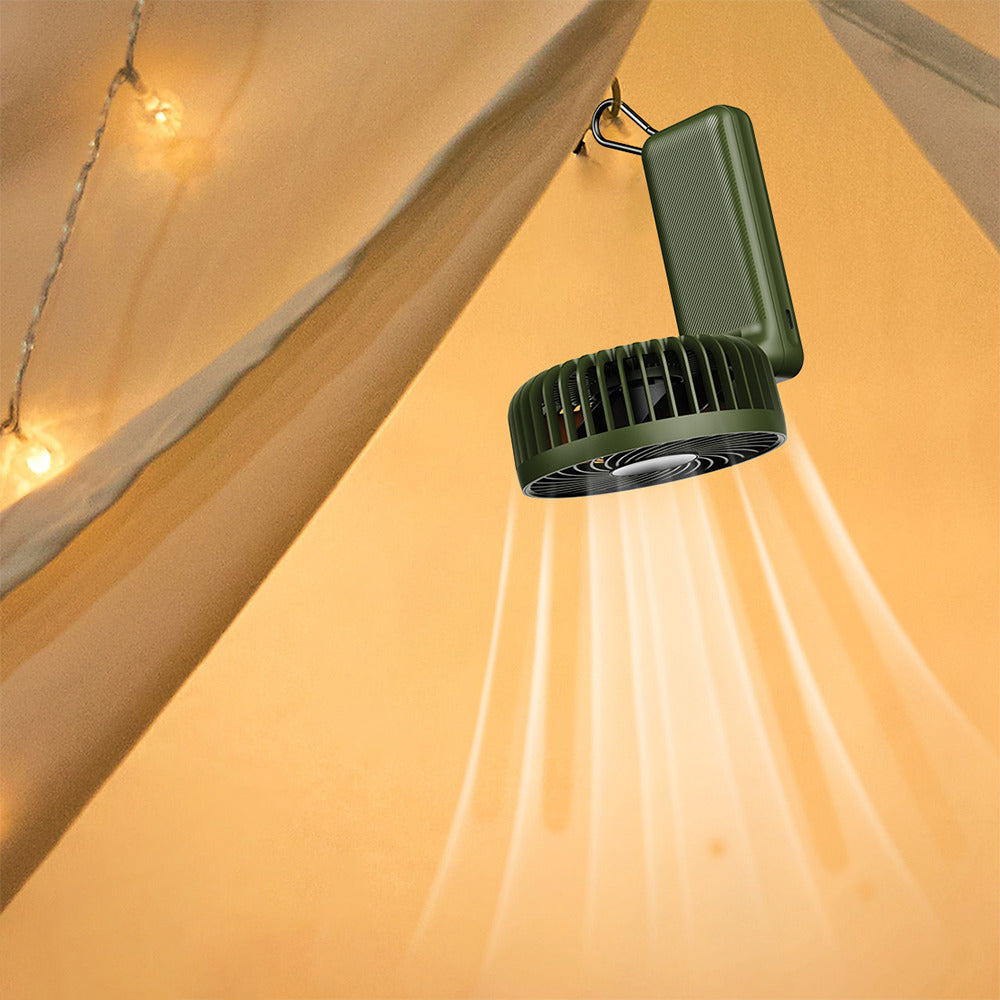 Techsuit - Premium Mini Hand Fan (Z8) - with LED Digital Display, USB-C Rechargeable, 3 Wind Speeds, 2A, 3600mAh - White