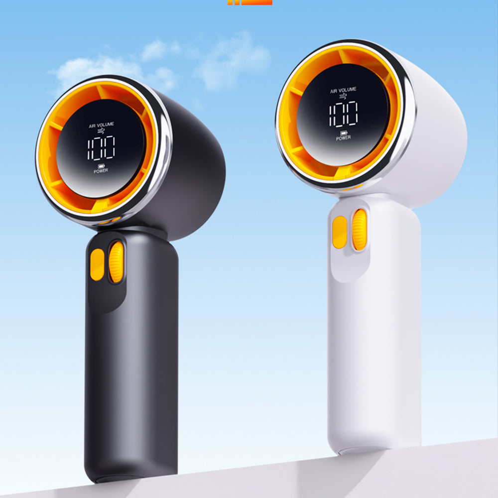 Techsuit - Premium Portable Mini Fan (Z11) - with LED Digital Display, USB-C Rechargeable, 100 Wind Speeds - Black