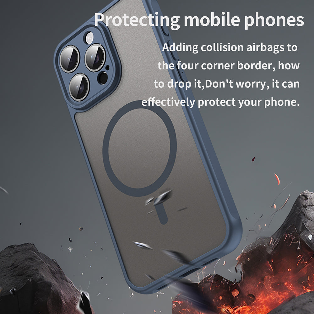 Techsuit - HaloFrost II MagSafe - iPhone 15 Pro - Navy Blue