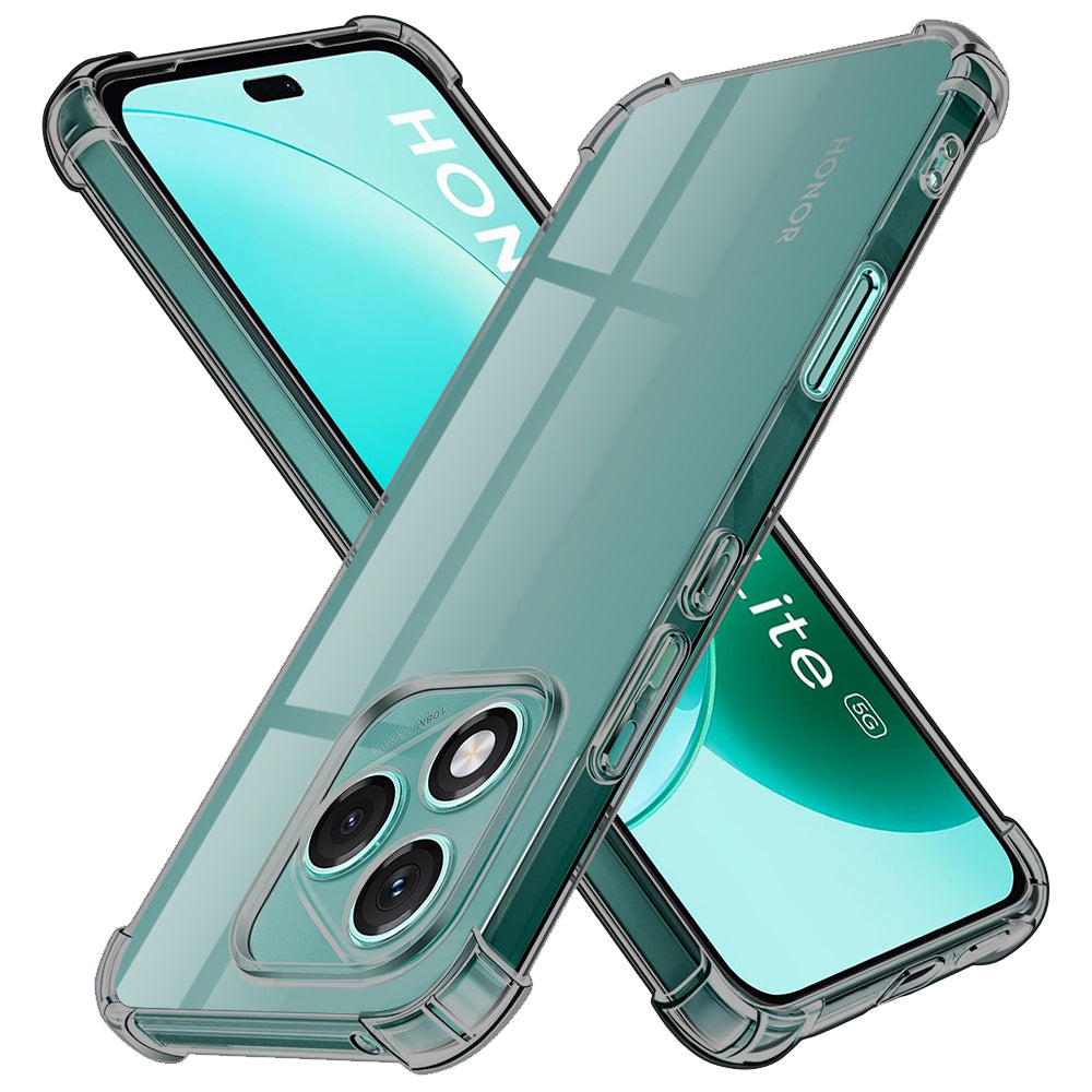 Techsuit - Shockproof Clear Silicone - Honor 400 Lite - Smoke Black