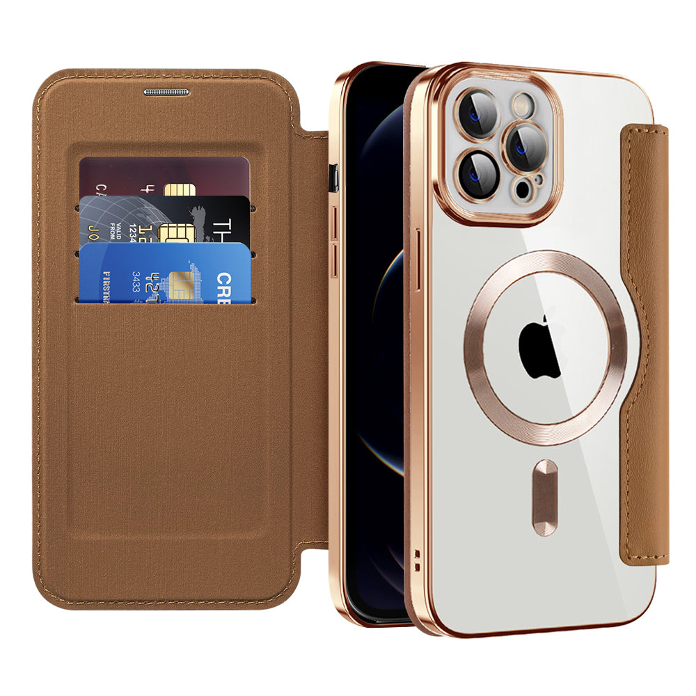 Techsuit - SmartMag Book Case - iPhone 12 Pro Max - Brown