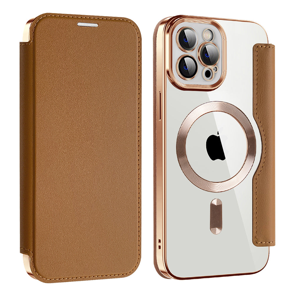Techsuit - SmartMag Book Case - iPhone 12 Pro - Brown