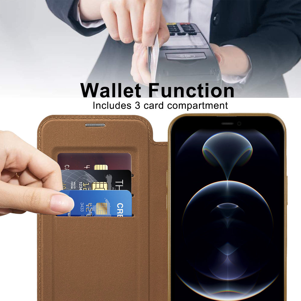 Techsuit - SmartMag Book Case - iPhone 12 Pro - Brown