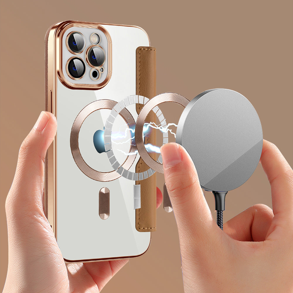 Techsuit - SmartMag Book Case - iPhone 12 Pro - Brown