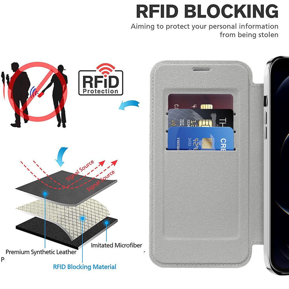 Techsuit - SmartMag Book Case - iPhone 12 Pro - Gray