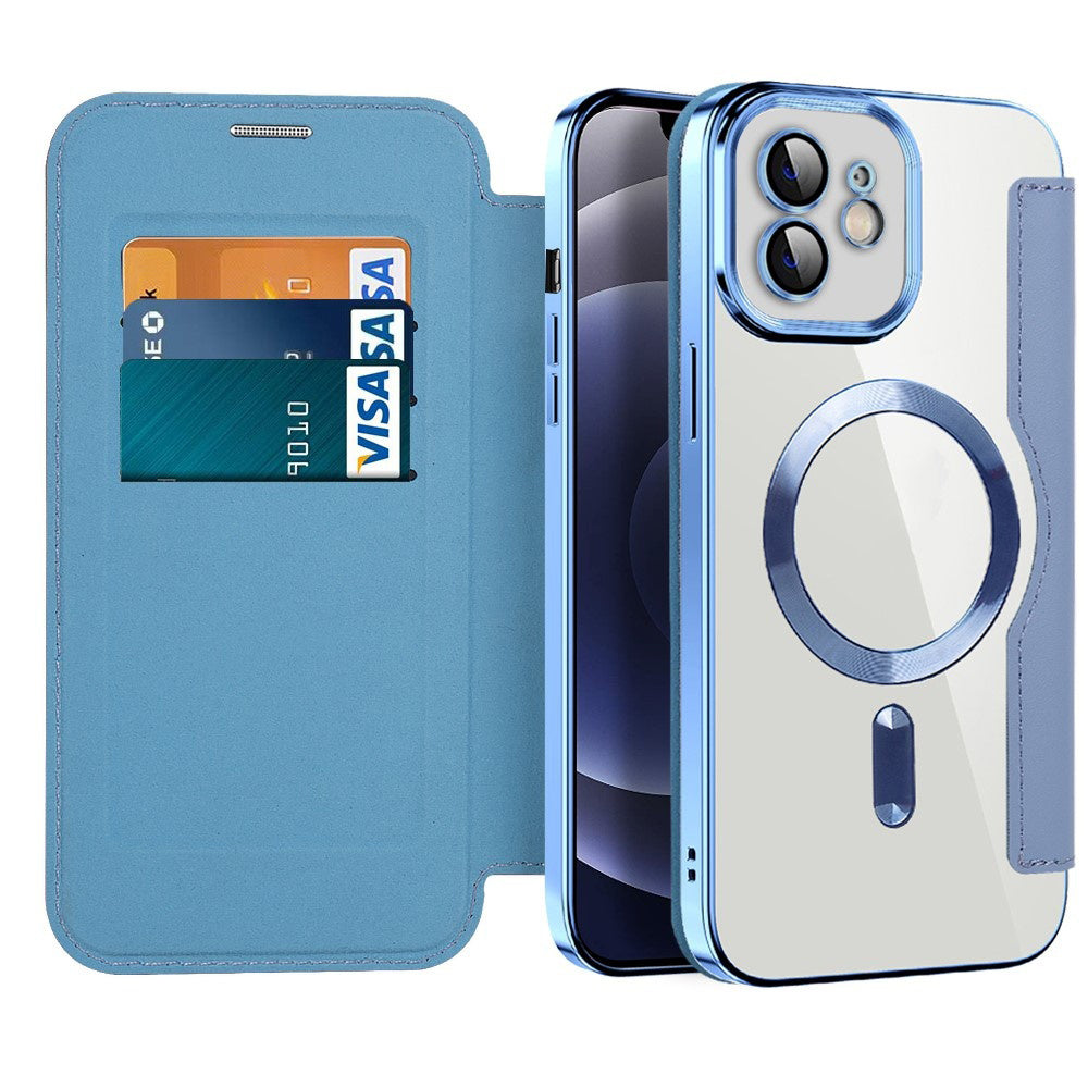 Techsuit - SmartMag Book Case - iPhone 12 - Light Blue