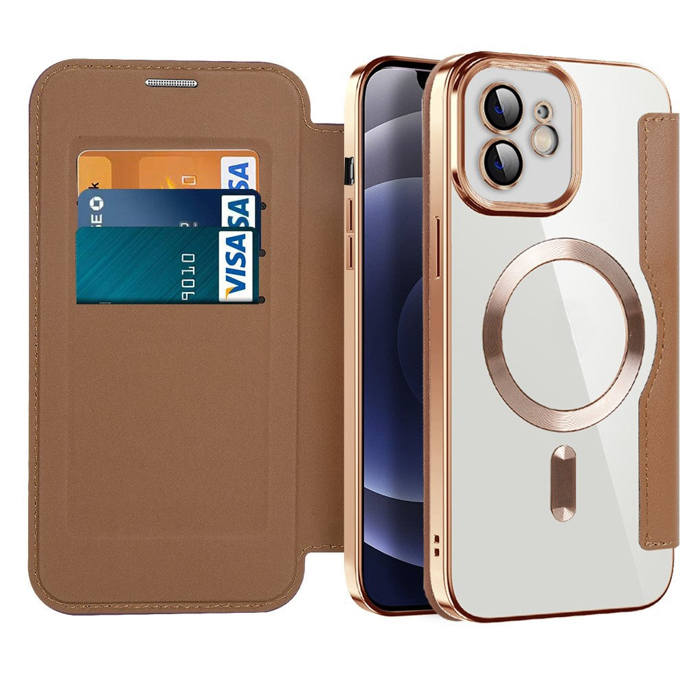 Techsuit - SmartMag Book Case - iPhone 12 - Brown