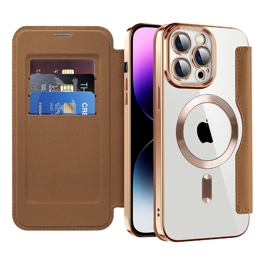 Techsuit - SmartMag Book Case - iPhone 14 Pro Max - Brown