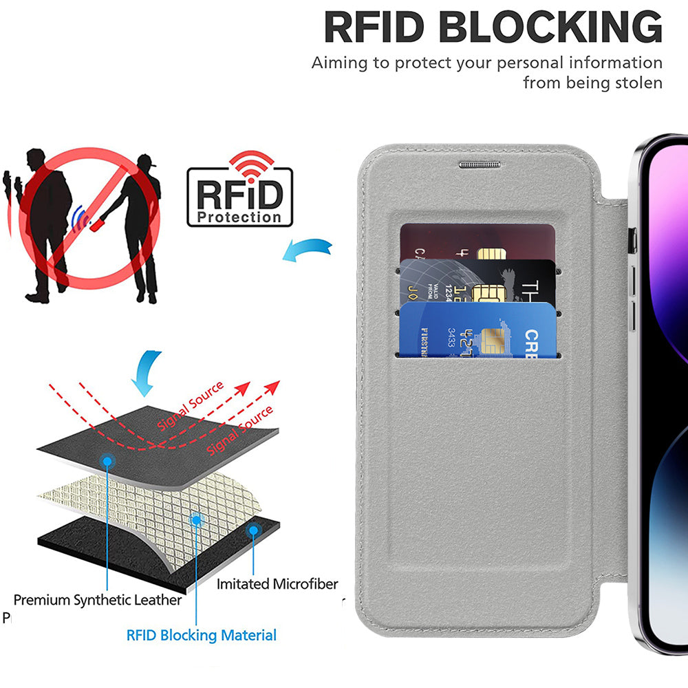 Techsuit - SmartMag Book Case - iPhone 14 Pro Max - Gray