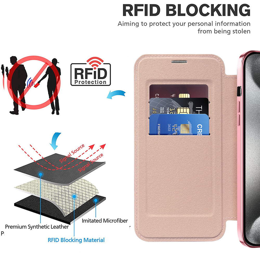 Techsuit - SmartMag Book Case - iPhone 15 Pro - Pink