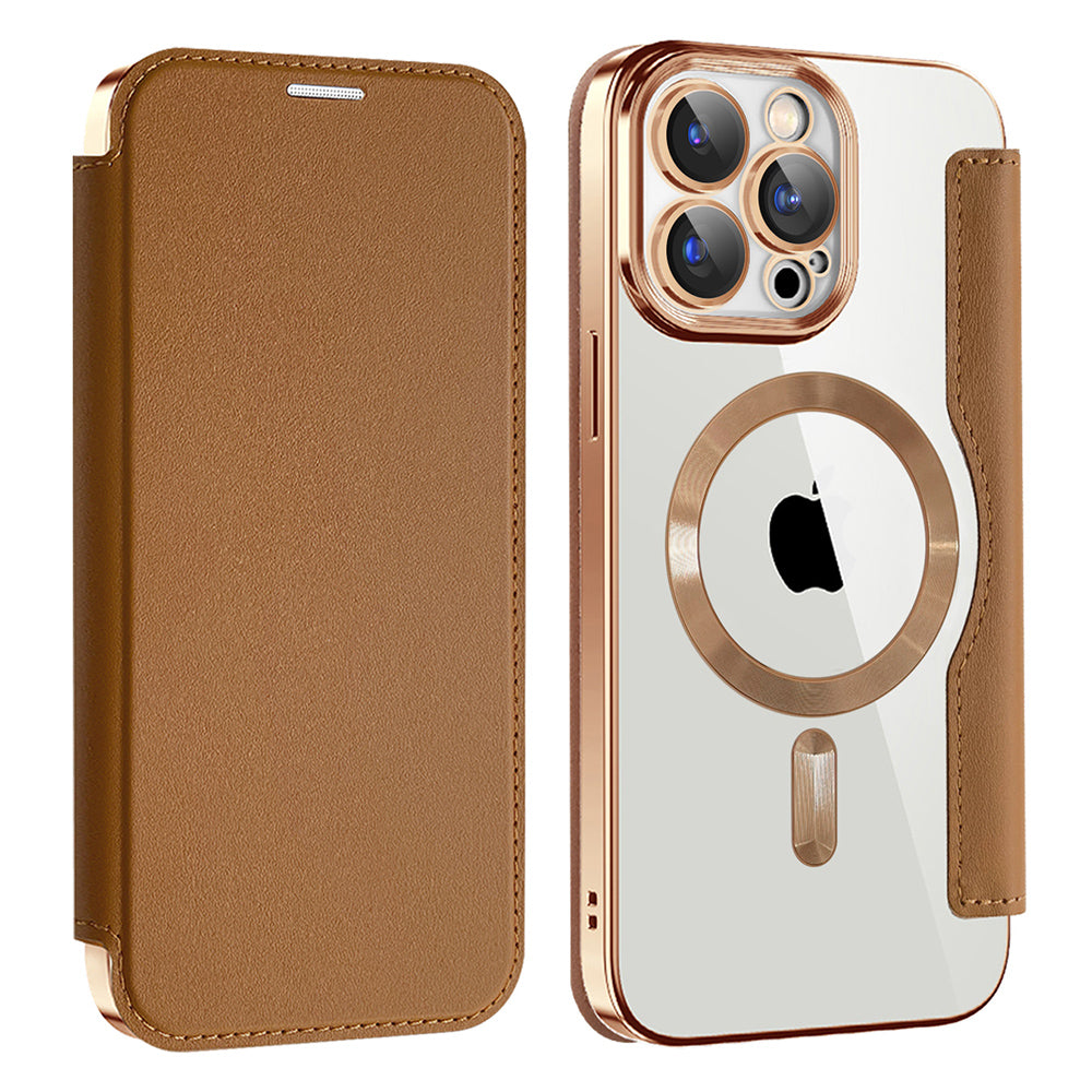 Techsuit - SmartMag Book Case - iPhone 15 Pro - Brown