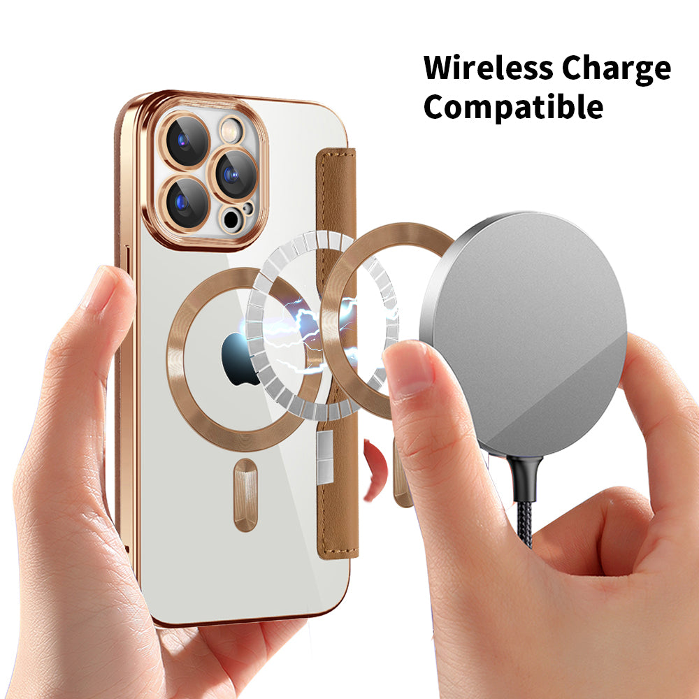 Techsuit - SmartMag Book Case - iPhone 15 Pro - Brown