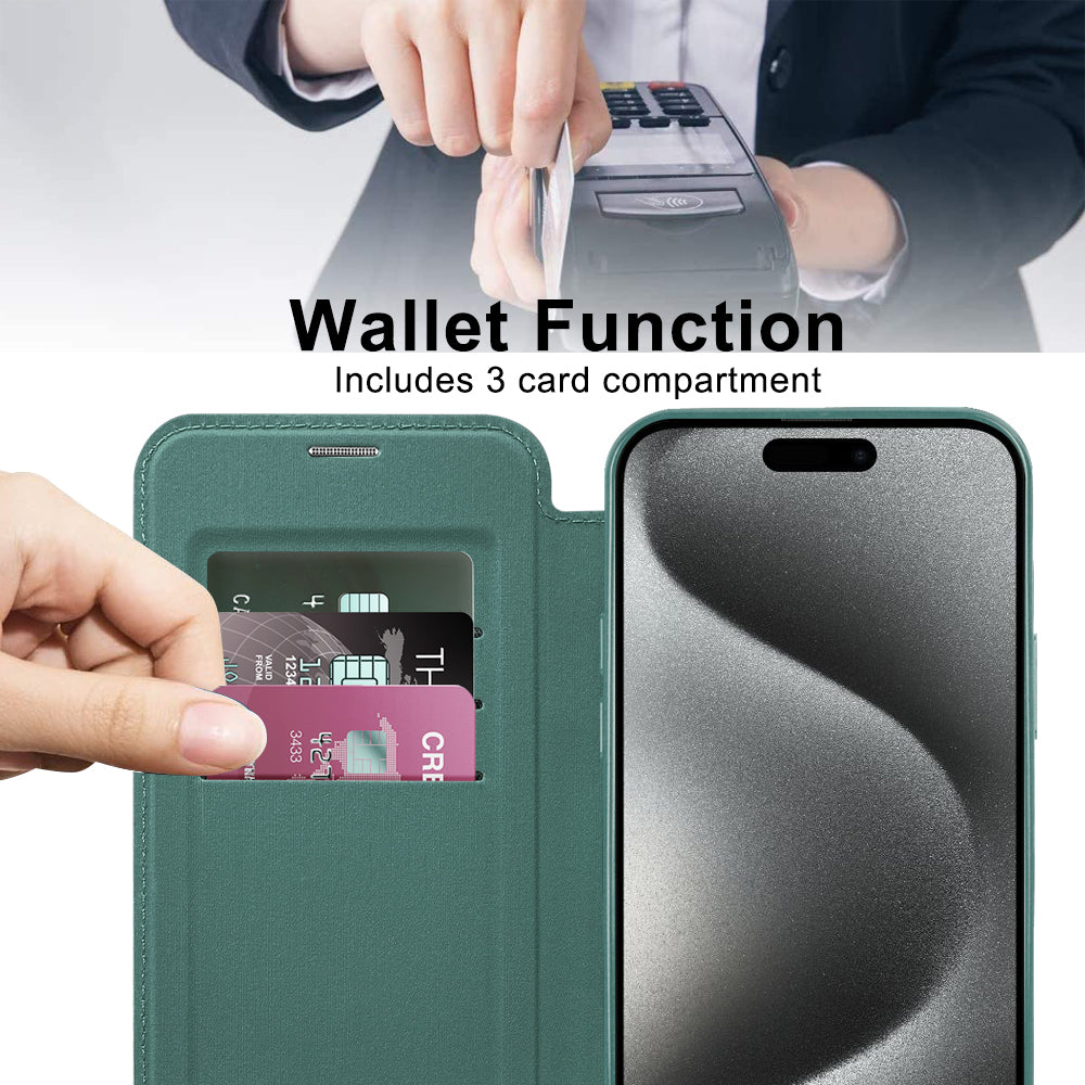 Techsuit - SmartMag Book Case - iPhone 15 Pro - Green