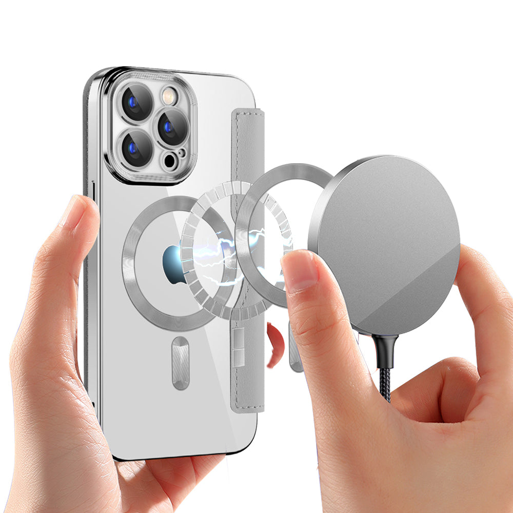 Techsuit - SmartMag Book Case - iPhone 15 Pro - Gray