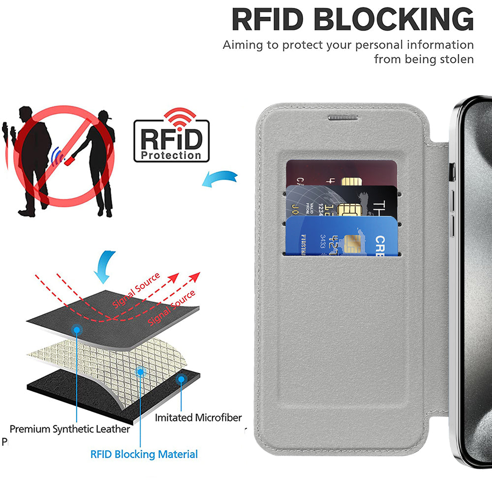 Techsuit - SmartMag Book Case - iPhone 15 Pro - Gray