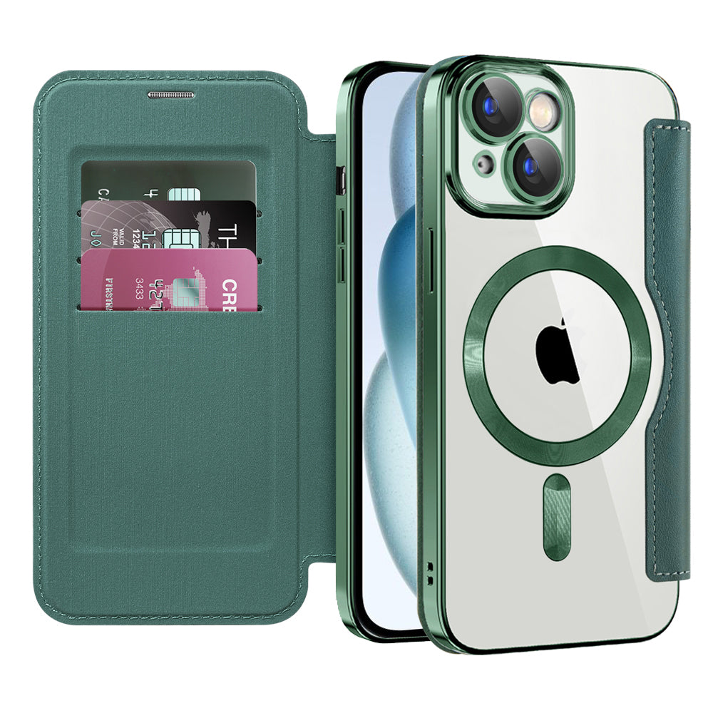 Techsuit - SmartMag Book Case - iPhone 15 Plus - Green