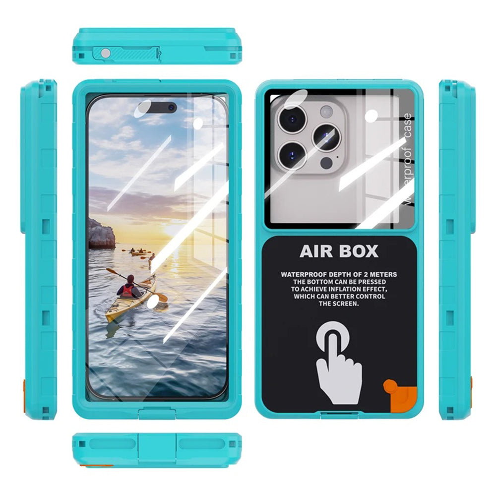 ShellBox - AirBox Waterproof IP68 Case (max. 6.9 inch) - Universal Phone Model (max. 15mm depth) - Blue