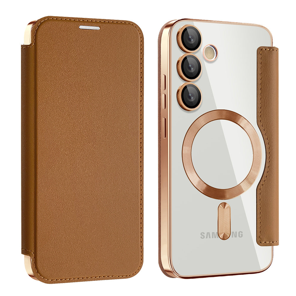 Techsuit - SmartMag Book Case - Galaxy S24 Plus - Brown