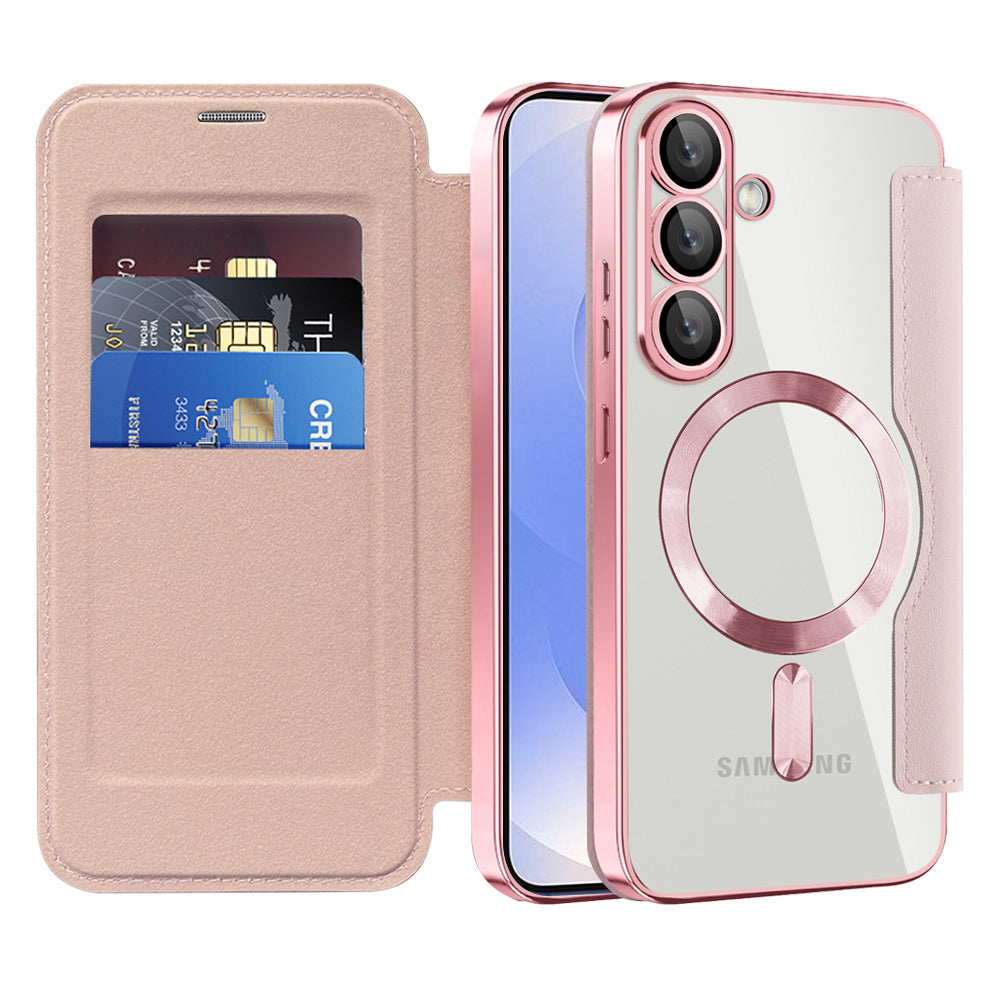 Techsuit - SmartMag Book Case - Samsung Galaxy S25 - Pink