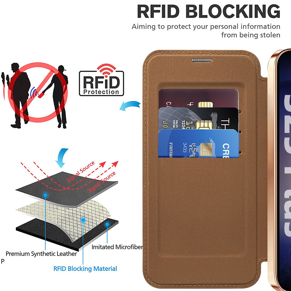 Techsuit - SmartMag Book Case - Galaxy S25 - Brown