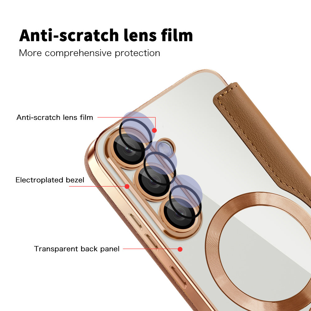 Techsuit - SmartMag Book Case - Galaxy S25 Plus - Brown