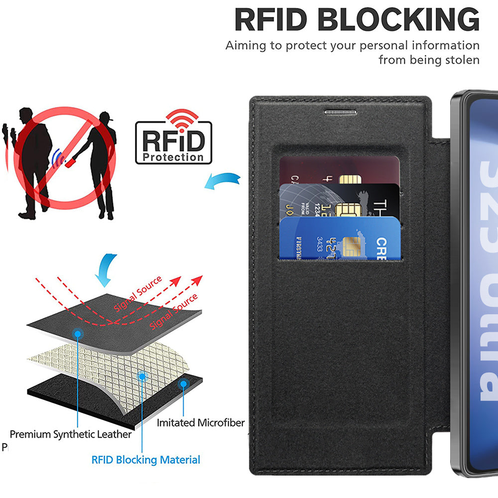 Techsuit - SmartMag Book Case - Galaxy S25 Ultra - Black