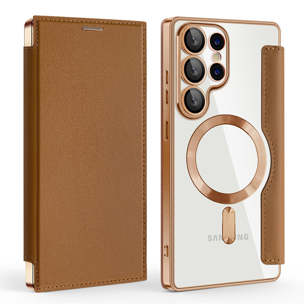 Techsuit - SmartMag Book Case - Galaxy S25 Ultra - Brown
