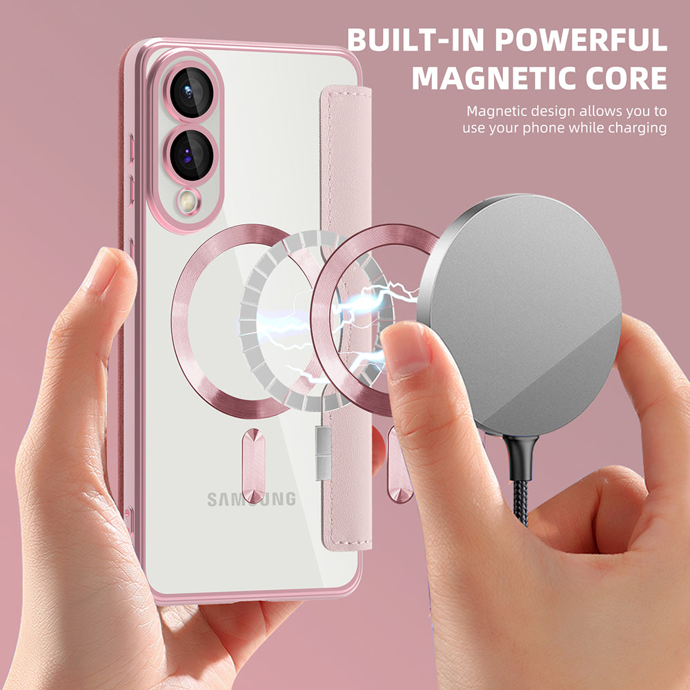 Techsuit - SmartMag Book Case - Galaxy S25 Edge - Pink