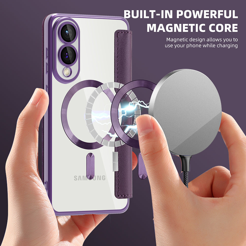 Techsuit - SmartMag Book Case - Galaxy S25 Edge - Purple