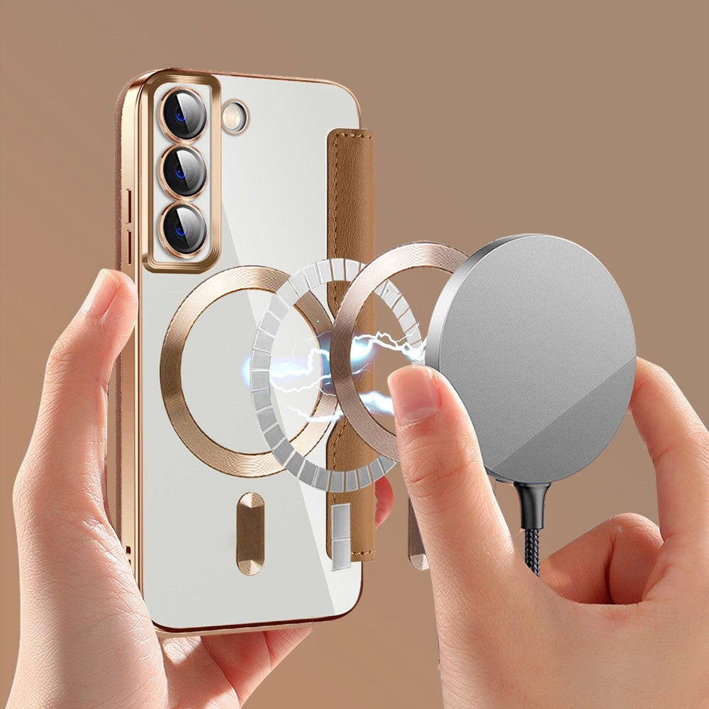 Techsuit - SmartMag Book Case - Galaxy S22 5G - Brown