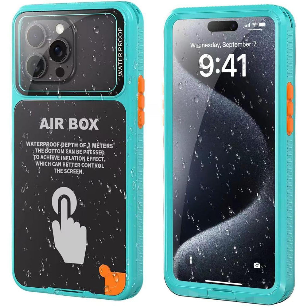 ShellBox - AirBox Waterproof IP68 Case (6.1 inch) - iPhone 12/12 Pro/13/13 Pro/14/14 pro/15/15 Pro/16 - Blue