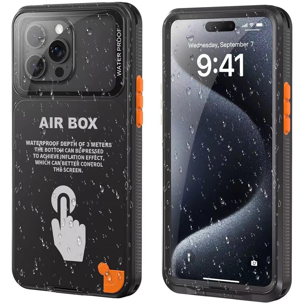 ShellBox - AirBox Waterproof IP68 Case (6.1 inch) - iPhone 12/12 Pro/13/13 Pro/14/14 pro/15/15 Pro/16 - Black