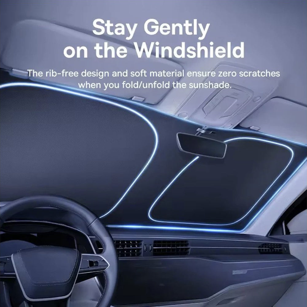 Baseus - Windshield Sun GoTrip DT1 (C0118200) - UPF2000+, 99.95% UV Blocking Rate, 80 x 150cm - Black