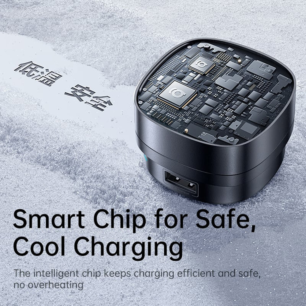 Baseus - Car Charger PrimeTrip VR1 (C00069001121-00) - with Retractable Cable, 2 x Type-C, USB, 60W - Black