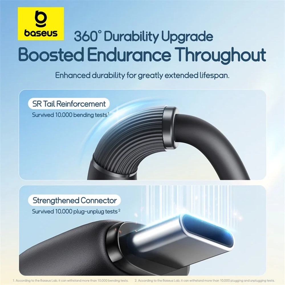 Baseus - Data Cable Ultra-Fast (P10376303121-00) - Fast Charging, USB to Micro-USB, Lightning, USB-C, 3.5A, 1.3m - Black