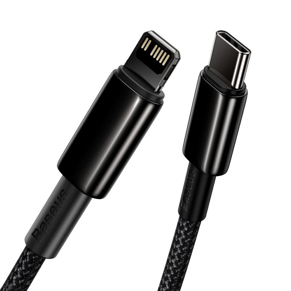 Baseus - Data Cable Tungsten Gold (CATLWJ-01) - Type-C to Lightning, 20W, 1m - Black