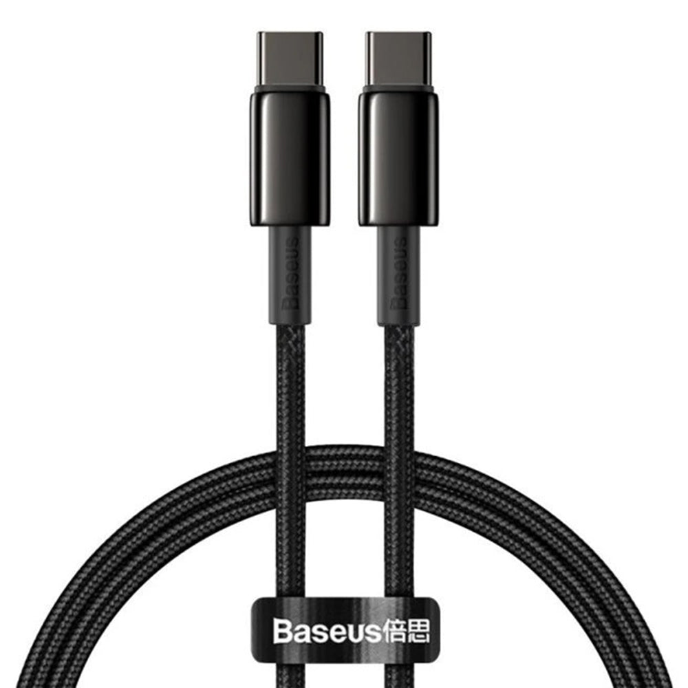 Baseus - Data Cable Tungsten Gold (CATWJ-01) - Type-C to Type-C, Fast Charging, 100W, 1m - Black