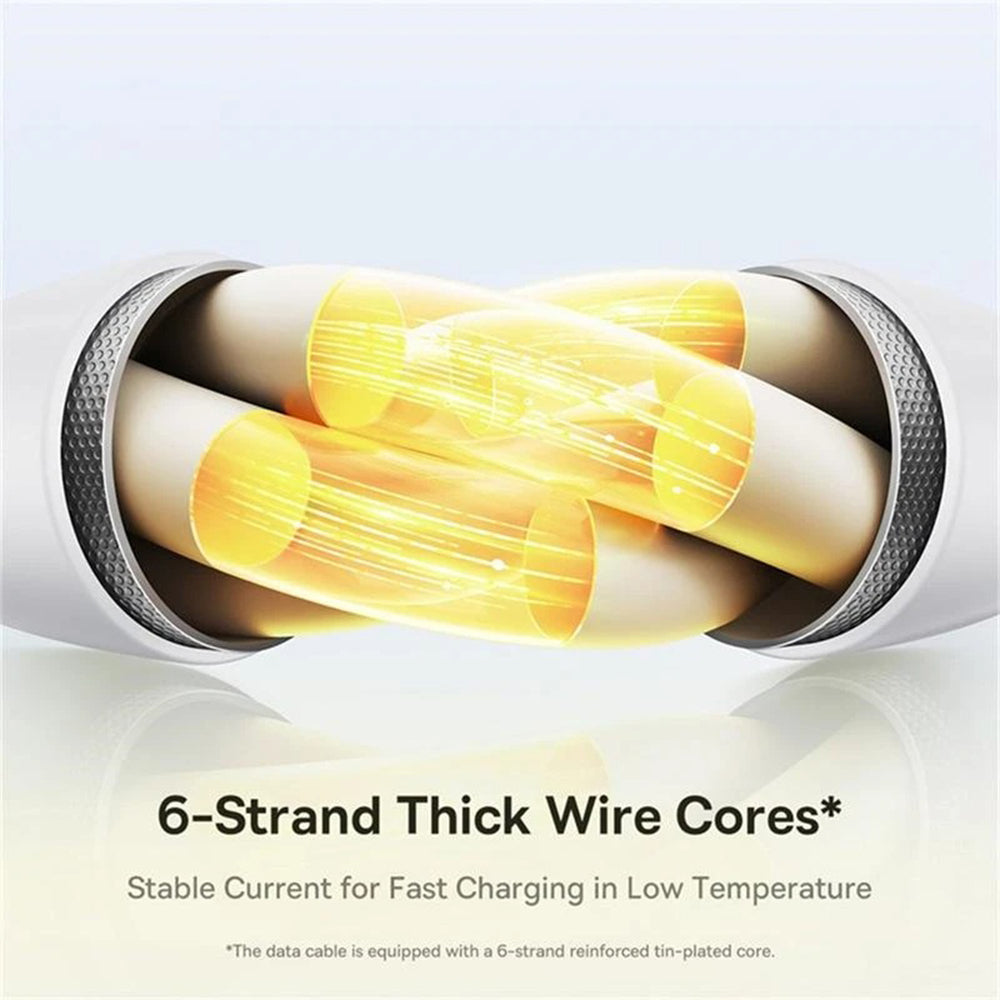 Baseus - Data Cable Silky (P10377706213-00) - Fast Charge, Type-C to Micro-USB, Lightning, USB-C, 100W, 1.5m - Moon White