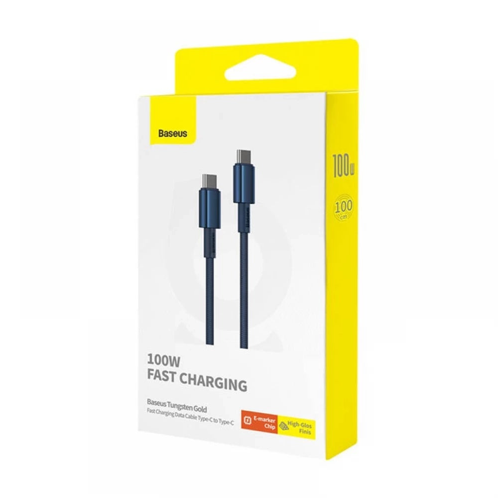 Baseus - Data Cable Tungsten Gold (P10319800321-04) - Type-C to Type-C, Super Fast Charge, 100W, 480Mbps, 2m - Navy Blue