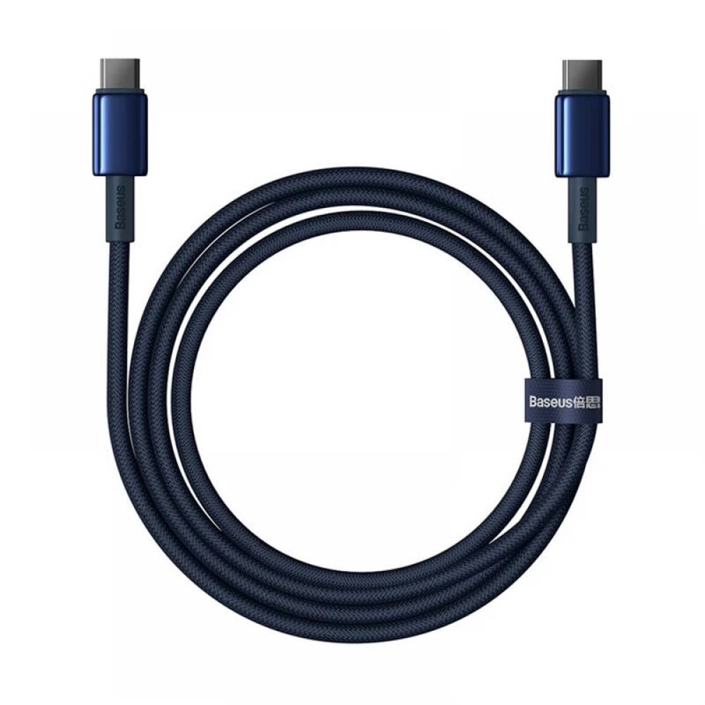 Baseus - Data Cable Tungsten Gold (P10319800321-04) - Type-C to Type-C, Super Fast Charge, 100W, 480Mbps, 2m - Navy Blue