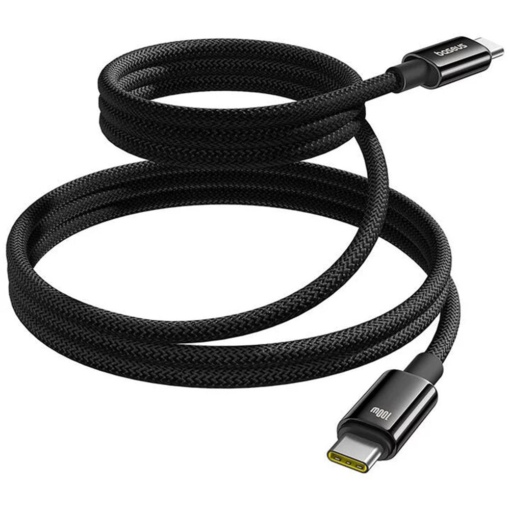 Baseus - Data Cable Tungsten Gold (P10319805111-00) - Type-C to Type-C, Super Fast Charge, 100W, 480Mbps, 1m - Black
