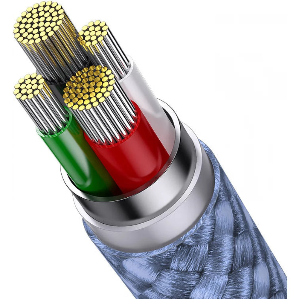 Baseus - Data Cable StarSpeed (CAXS000017) - Fast Charging, USB to Lightning, Micro-USB, USB-C, 5V/3.5A, 1.2m - Blue