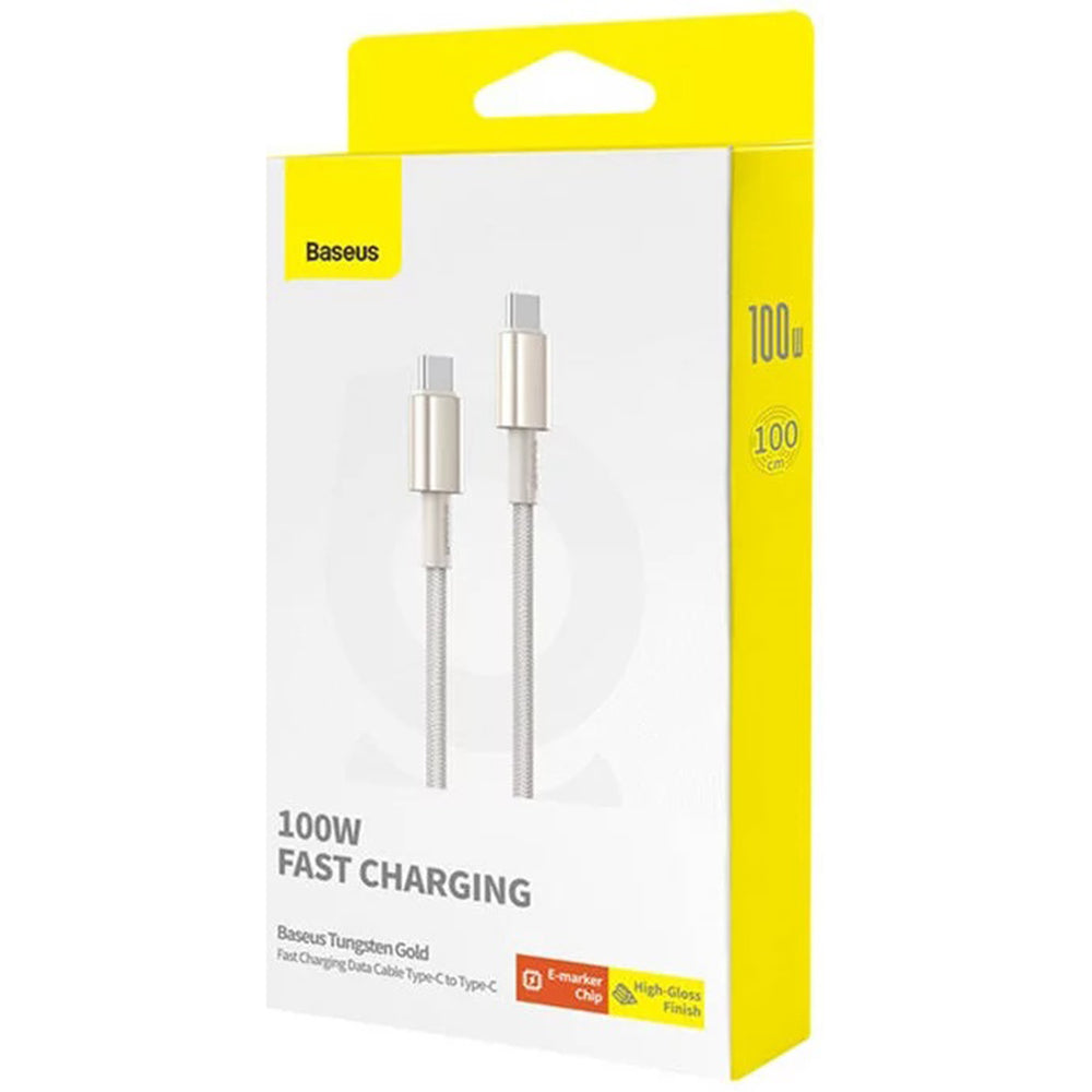 Baseus - Data Cable Tungsten Gold (P10319800G21-00) - Type-C to Type-C, Super Fast Charge, 100W, 480Mbps, 1m - Gold