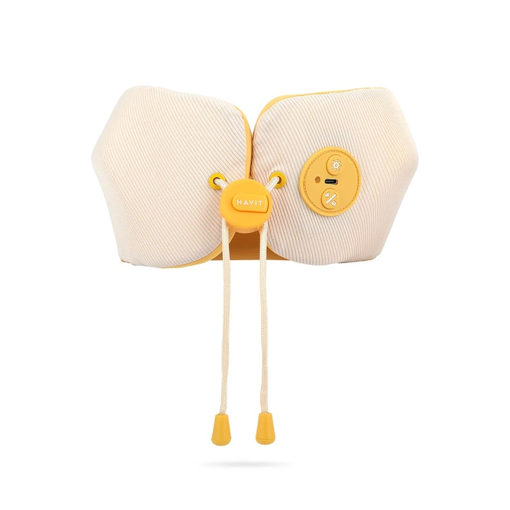 Havit - Neck Massager Smart Life (NM1702) - for Travel, Portable, Lightweight, Hot Compress, Memory Foam, 2200mAh - Yellow